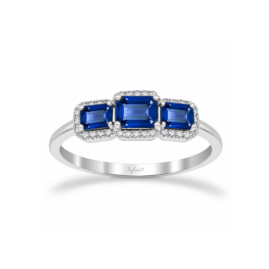 Churumbela Oro Blanco 14k - Zafiros y Diamantes 1.04 CT Totales