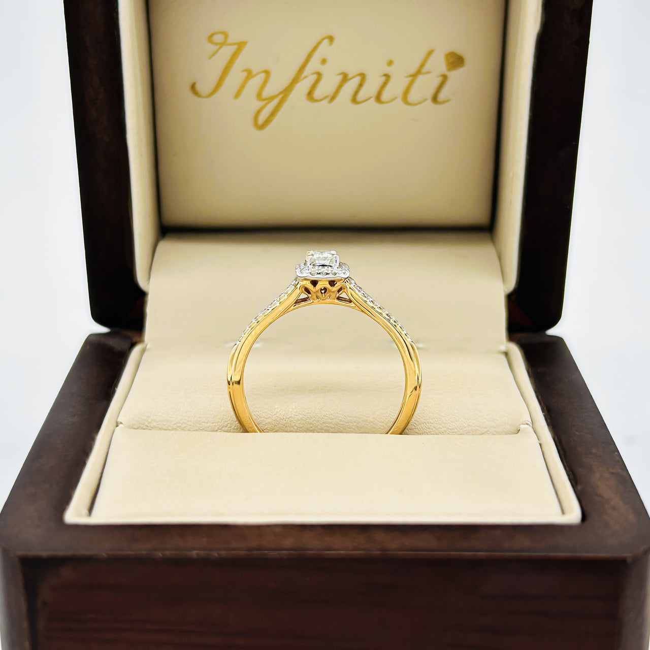 Anillo Oro Amarillo 14k - Diamante Natural Corte Esmeralda 0.31 CTW