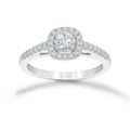 Anillo Oro Blanco 14k - Diamante Natural de 0.50 CTW