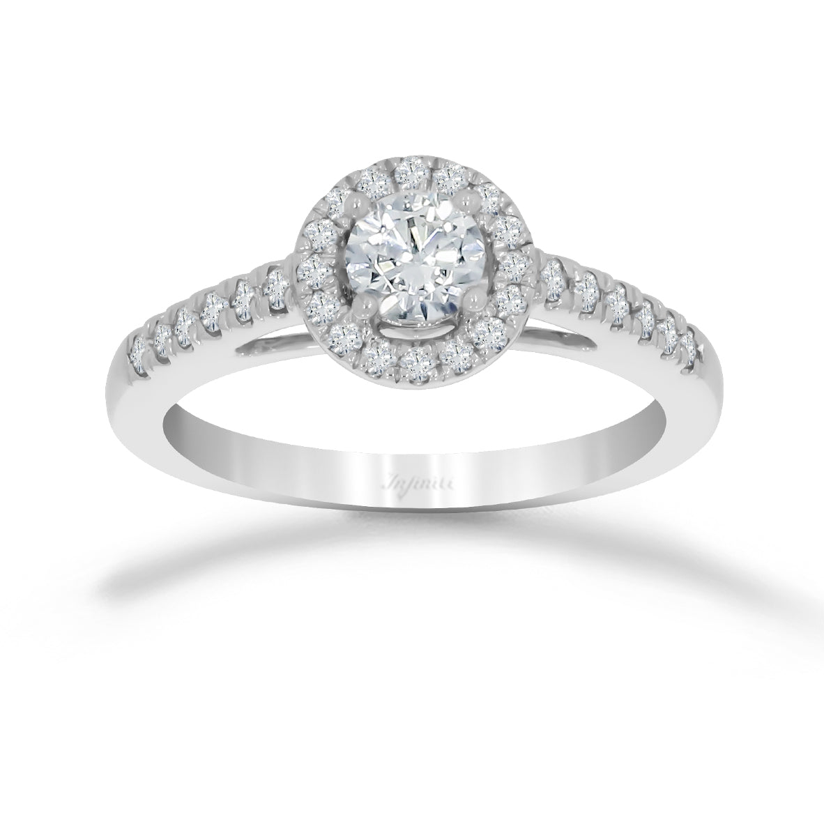 Anillo Oro Blanco 14k Diamantes de 50 Puntos Totales – Infiniti