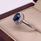 Anillo Oro Blanco 14k - Halo Zafiro con Diamante Natural 1.17 CTW