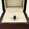 Anillo Oro Blanco 14k - Halo Zafiro 1.10 CT ct con Diamantes