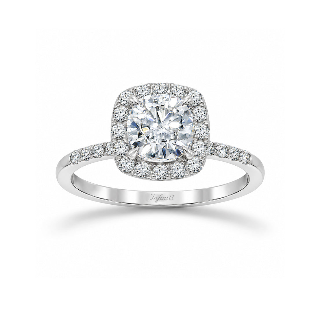 Anillo Oro Blanco 14k - Halo 1.35 CTW Diamante de Laboratorio IGI