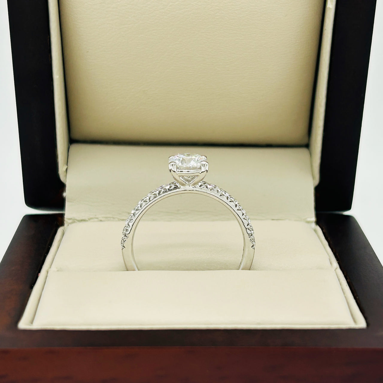 Anillo Oro Blanco 14k - 1.10 CTW Diamante de Laboratorio