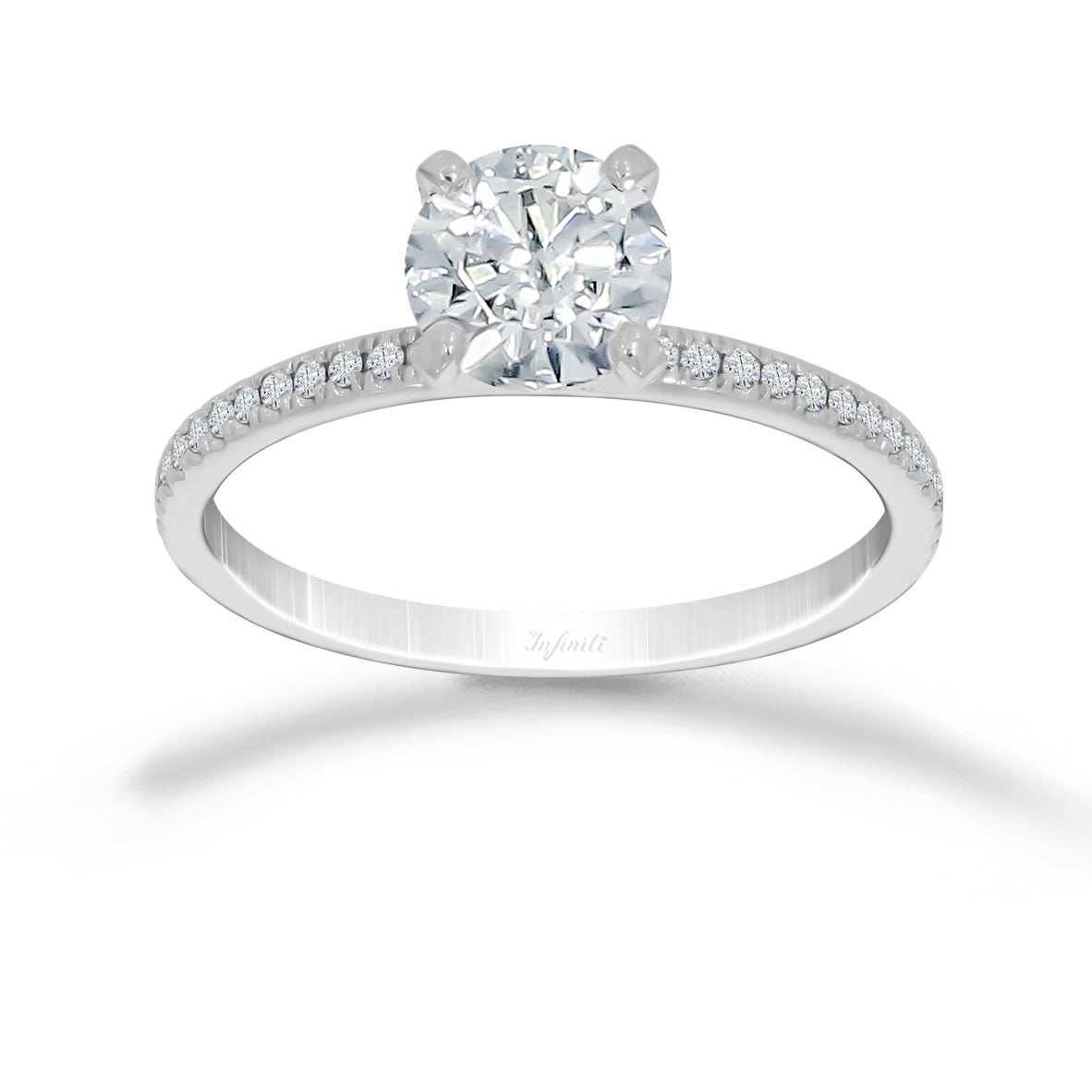 Anillo Oro Blanco 14k - 1.18 CTW Diamante Laboratorio y Natural