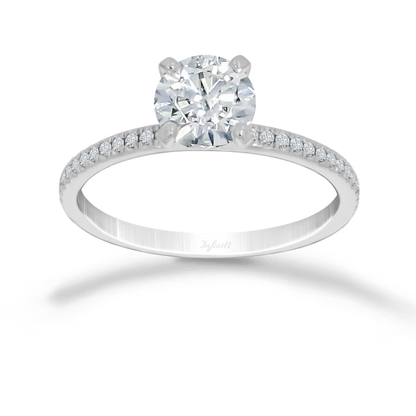 Anillo Oro Blanco 14k - 1.18 CTW Diamante Laboratorio y Natural