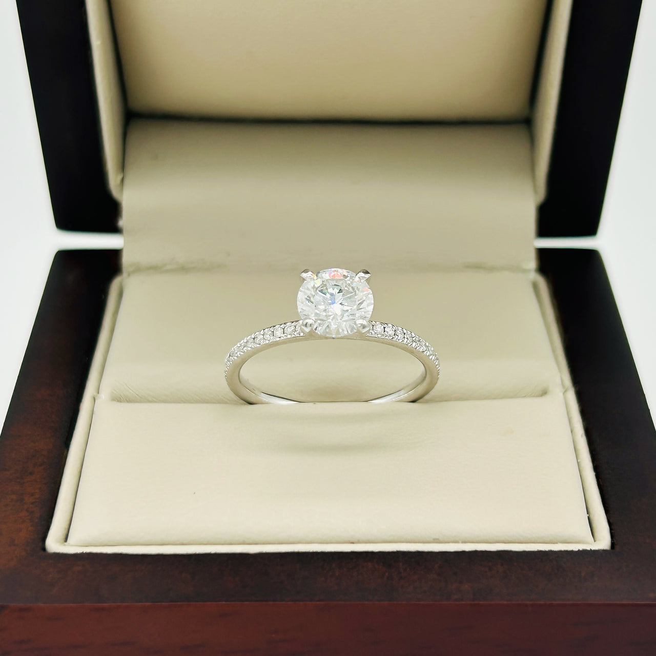 Anillo Oro Blanco 14k - 1.18 CTW Diamante Laboratorio