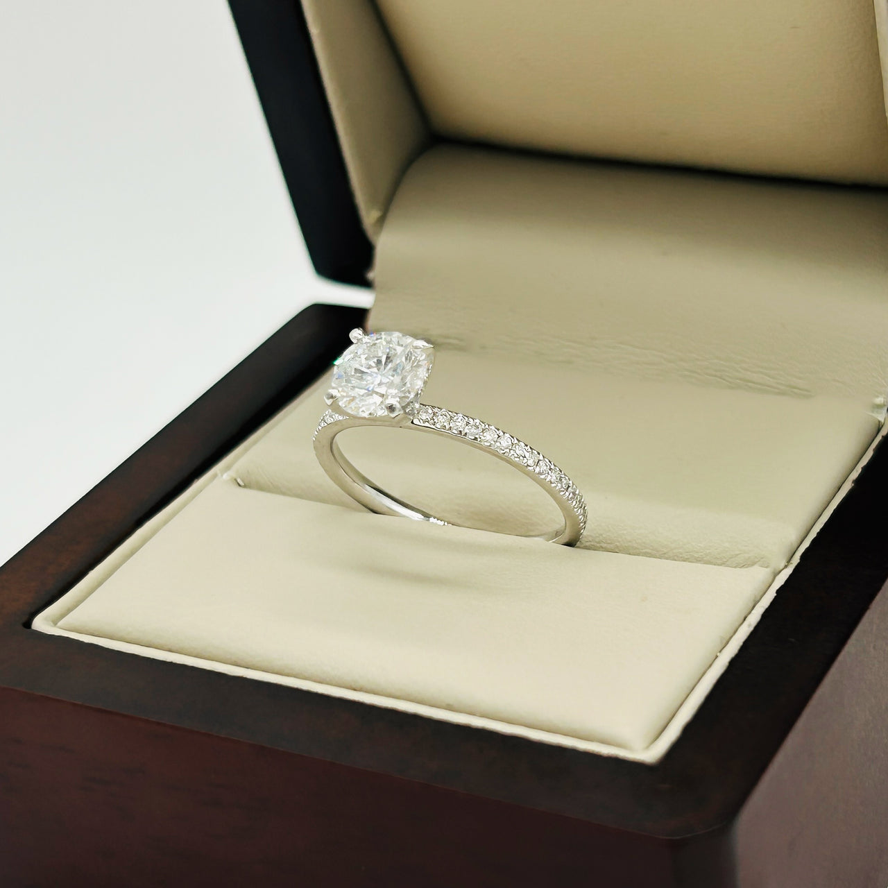 Anillo Oro Blanco 14k - 1.18 CTW Diamante Laboratorio