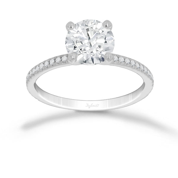 Anillo Oro Blanco 14k - 1.68 CTW Diamante Laboratorio y Natural