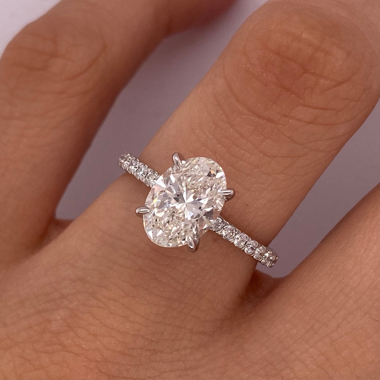 Anillo Oro Blanco 14k - 2.30 CTW Diamante de Laboratorio IGI