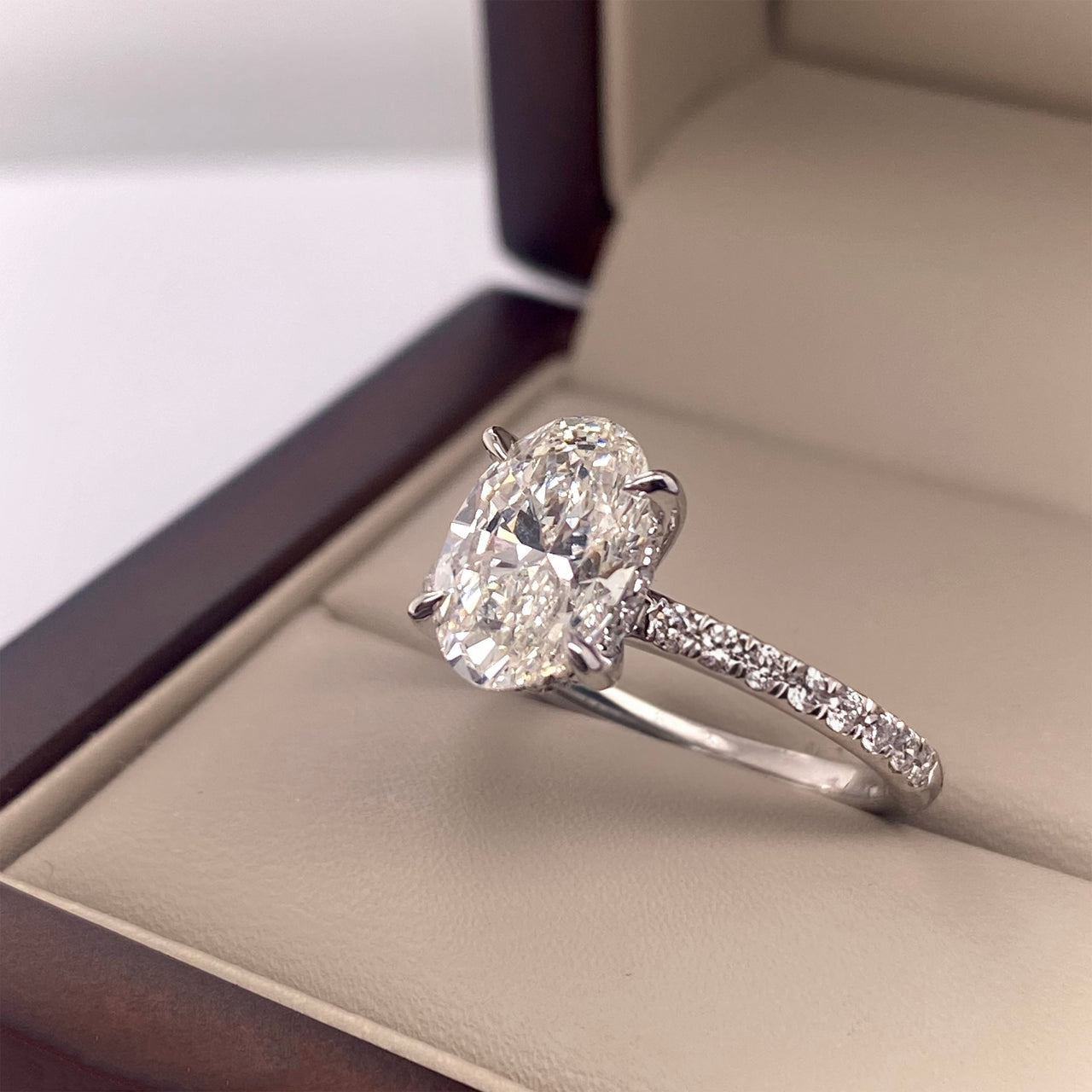 Anillo Oro Blanco 14k - 2.30 CTW Diamante de Laboratorio IGI