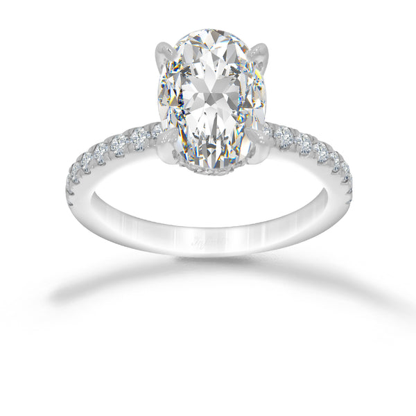 Anillo Oro Blanco 14k - 2.30 CTW Diamante de Laboratorio IGI