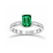 Anillo Oro Blanco 14k - Esmeralda Laboratorio 0.85 CT
