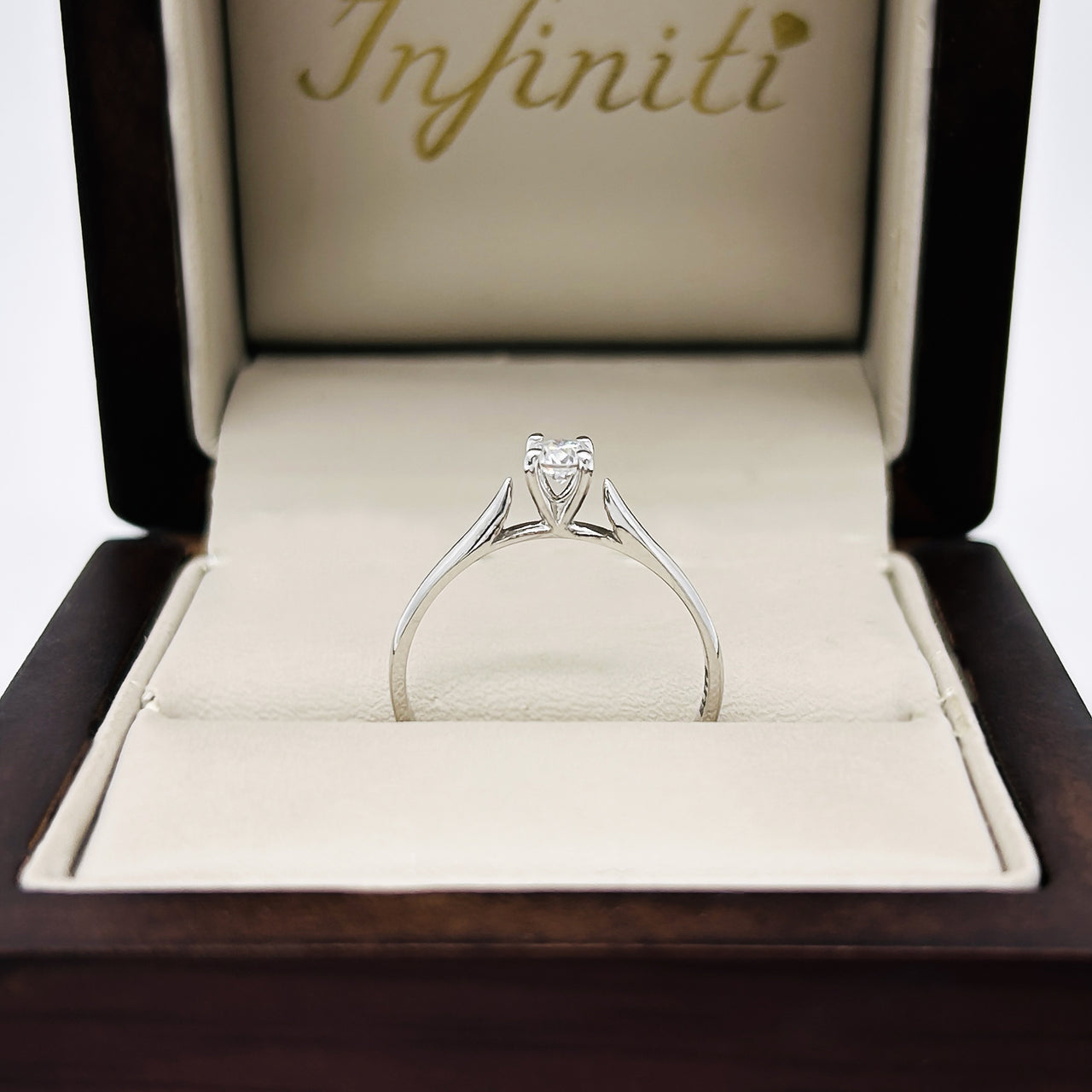 Anillo Oro Blanco 14k - 0.19 CT Diamante de Laboratorio