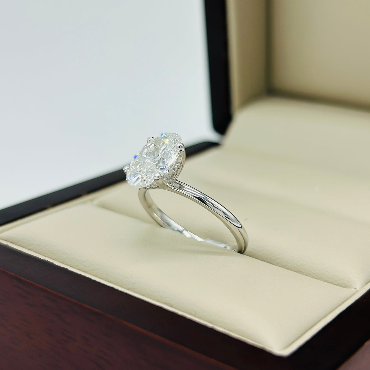 Anillo Oro Blanco 14k - 2.00 CT Diamante de Laboratorio IGI