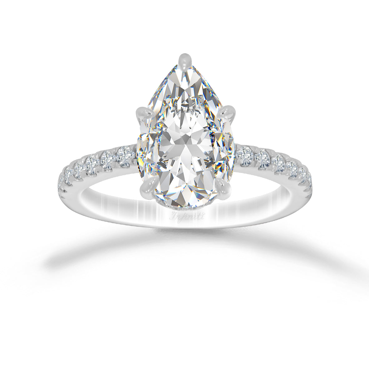 Anillo Oro Blanco 14k - 2.30 CTW Diamante de Laboratorio IGI
