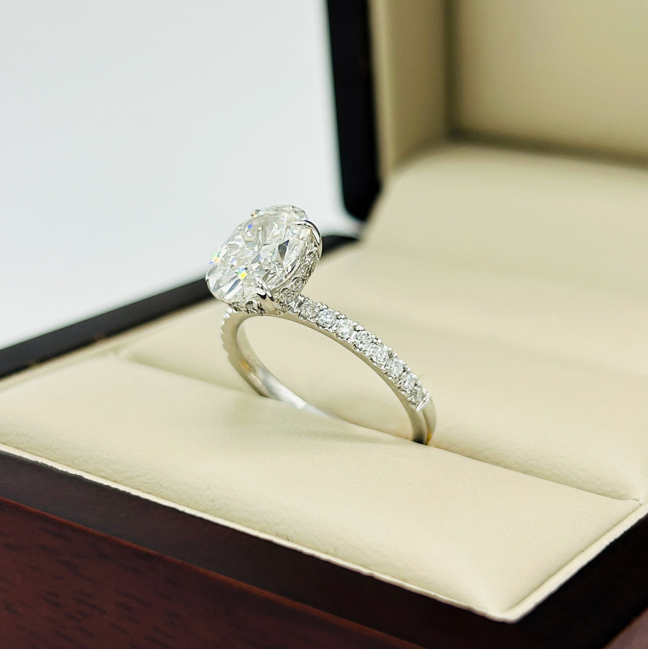 Anillo Oro Blanco 14k - 2.35 CTW Diamante de Laboratorio IGI