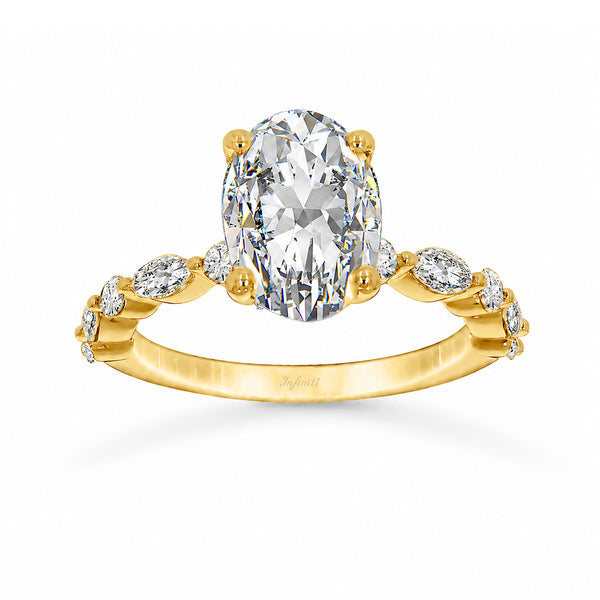 Anillo Oro 14k - 2.65 CTW Diamante de Laboratorio IGI