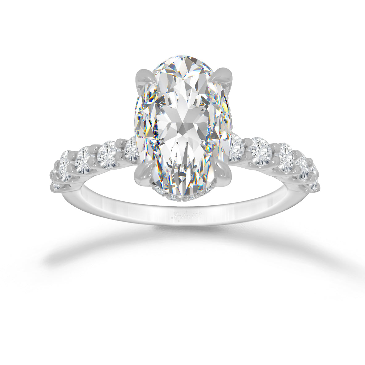Anillo Oro Blanco 14k - 3.75 CTW Diamante de Laboratorio IGI