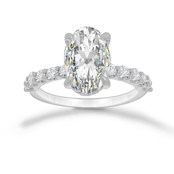 Anillo Oro Blanco 14k - 3.75 CTW Diamante de Laboratorio IGI