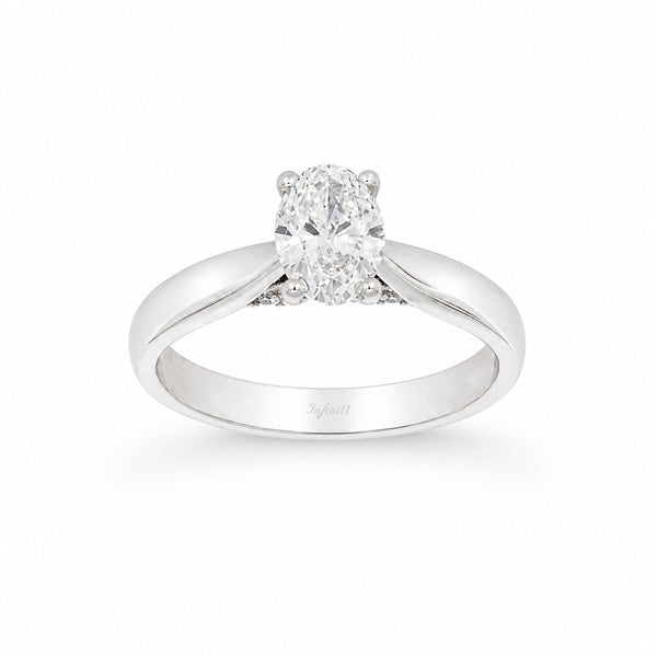 Anillo Oro Blanco 14k - 0.70 CT Diamante de Laboratorio