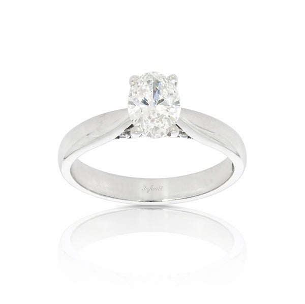 Anillo Oro Blanco 14k - 0.70 CT Diamante de Laboratorio