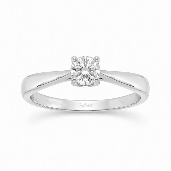 Anillo Oro Blanco 14k - 0.30 CT Diamante de Laboratorio