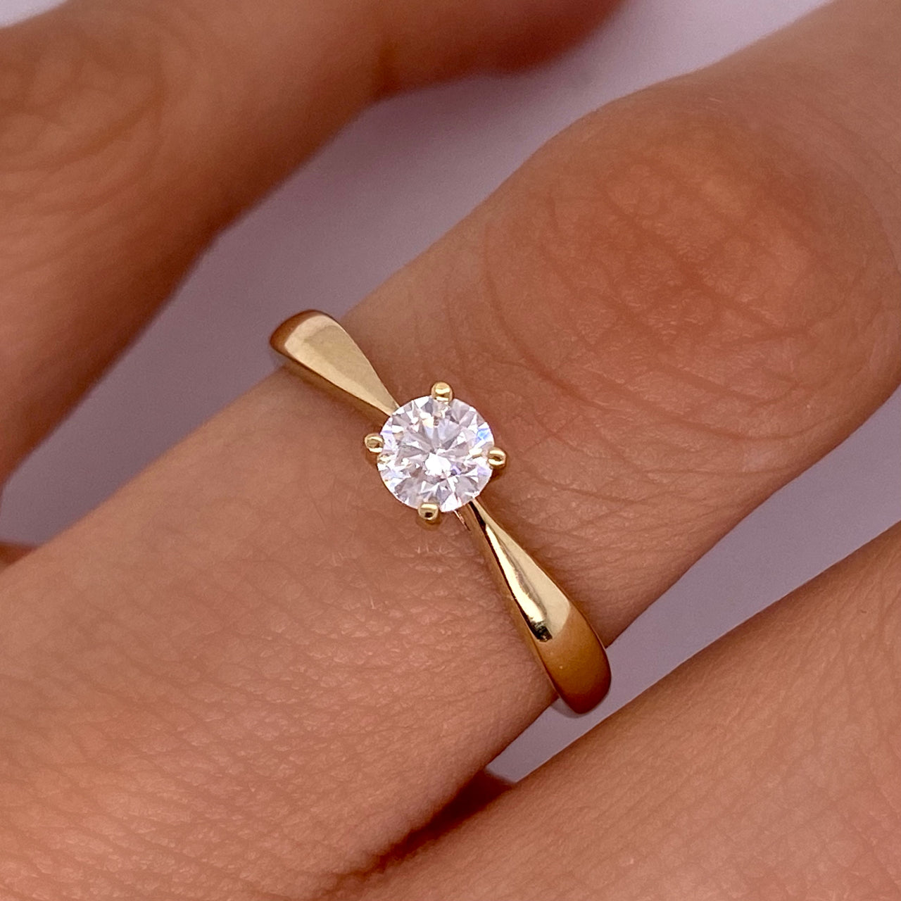 Anillo Oro 14k - 0.30 CT Diamante de Laboratorio
