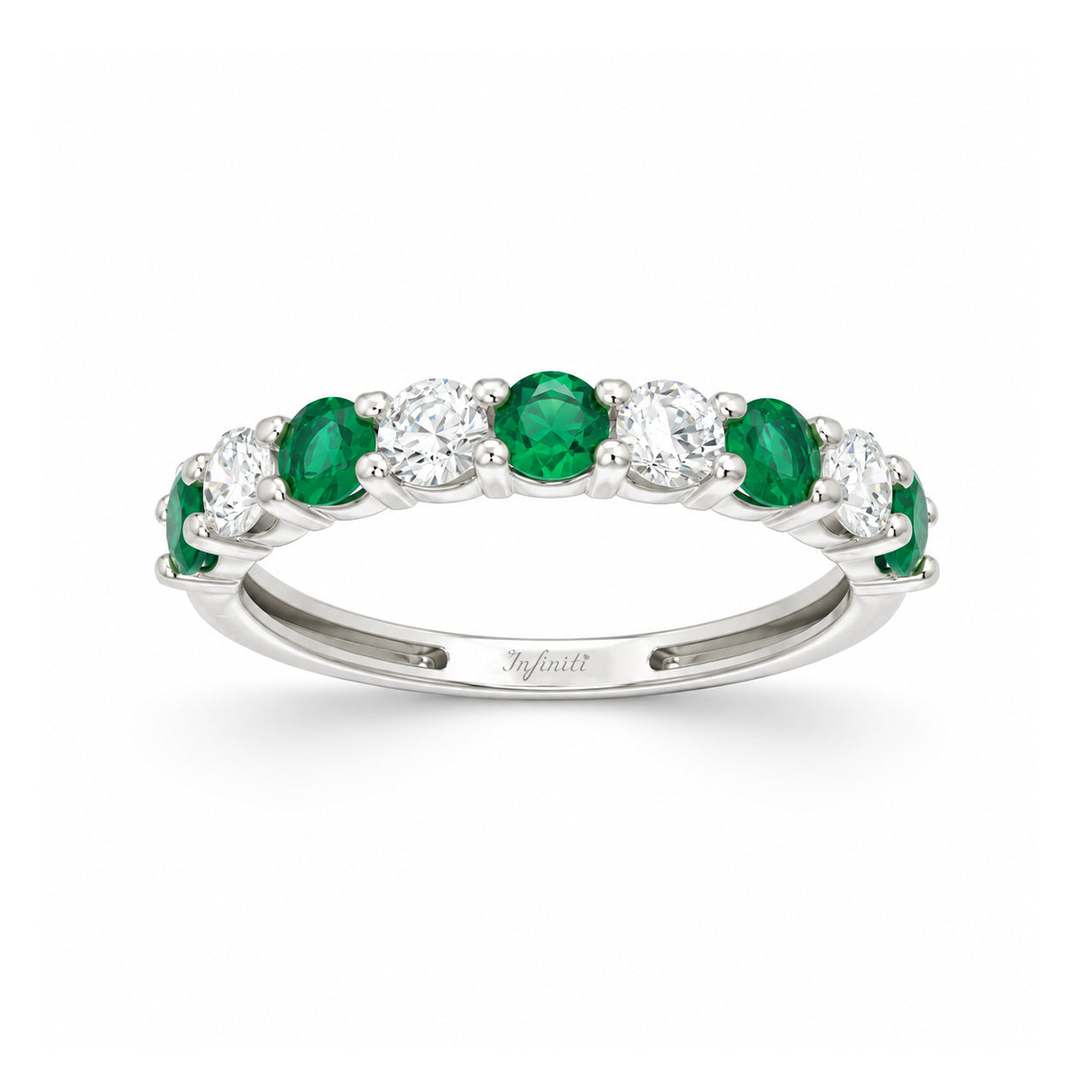 Churumbela Oro Blanco 14k - Diamantes y Esmeraldas Laboratorio de 1.08 CTW