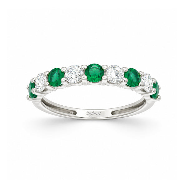 Churumbela Oro Blanco 14k - Diamantes y Esmeraldas Laboratorio de 1.08 CTW