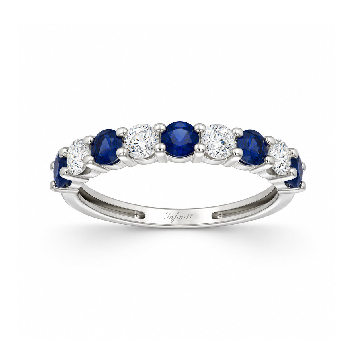 Churumbela Oro Blanco 14k - Diamantes y Zafiros Laboratorio de 0.92 CTW