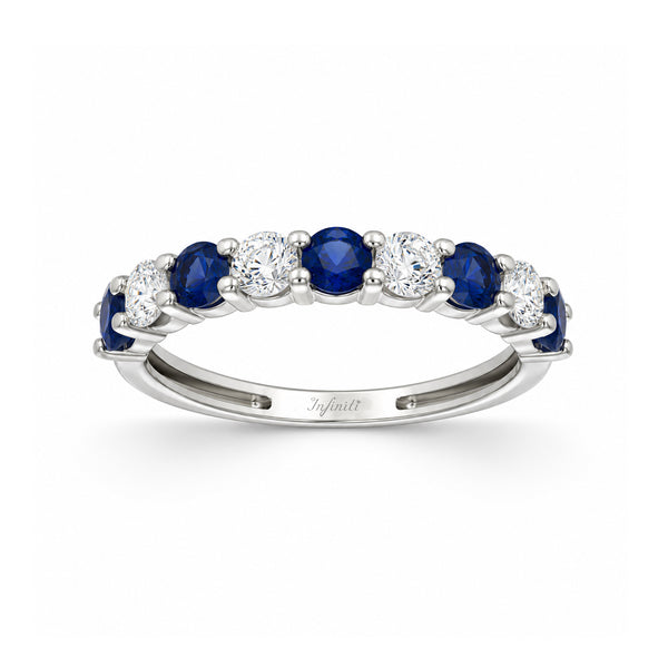 Churumbela Oro Blanco 14k - Diamantes y Zafiros Laboratorio de 0.92 CTW