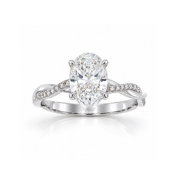 Anillo Oro Blanco 14k - 2.15 CTW Diamante de Laboratorio IGI