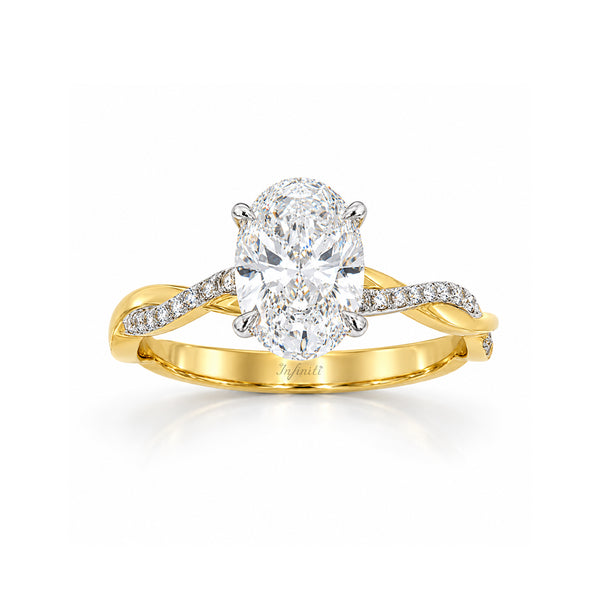 Anillo Oro 14k - 2.15 CTW Diamante de Laboratorio IGI