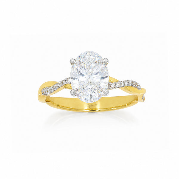 Anillo Oro 14k - 2.15 CTW Diamante de Laboratorio IGI