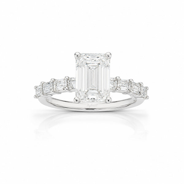 Anillo Oro Blanco 14k - 2.70 CTW Diamante de Laboratorio IGI