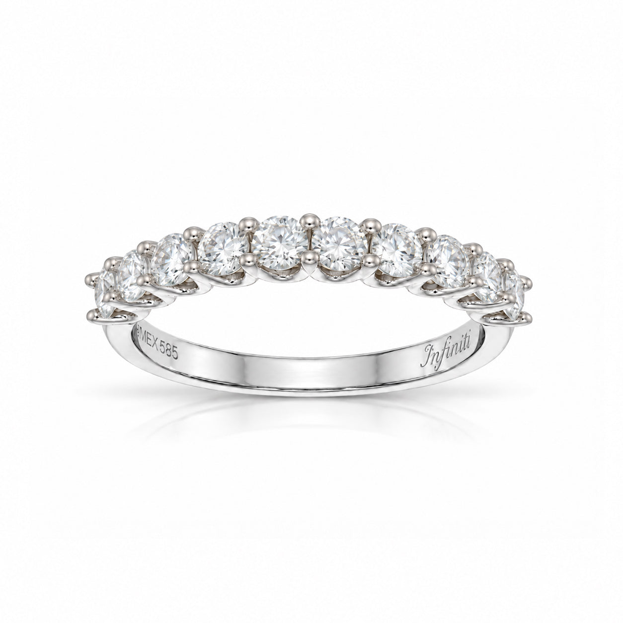 Churumbela Oro Blanco 10k - Diamantes de Laboratorio de 0.65 CTW