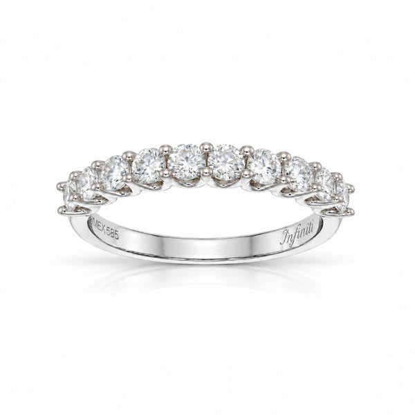 Churumbela Oro Blanco 10k - Diamantes de Laboratorio de 0.65 CTW