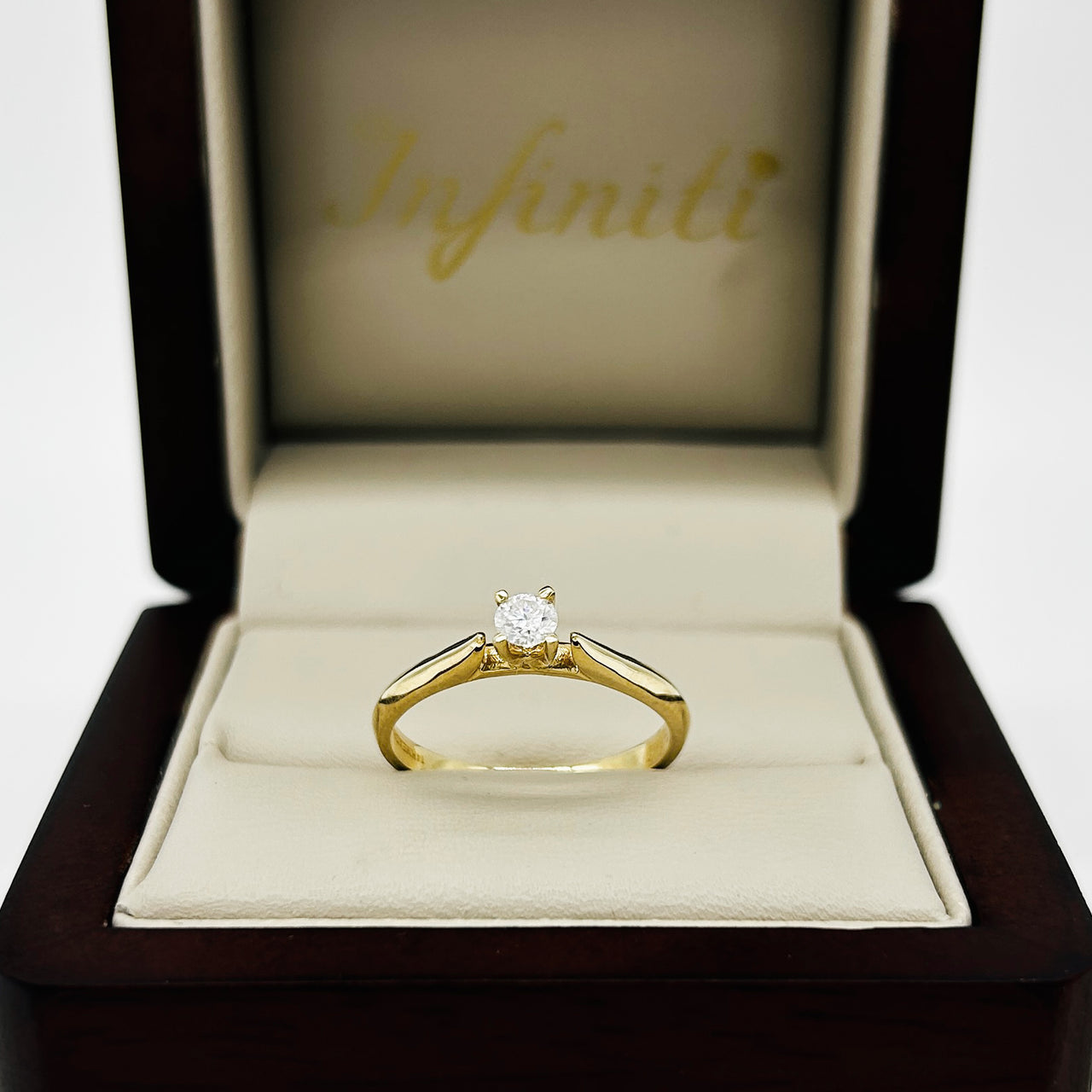 Anillo Oro 14k - Moissanita 0.15 CT