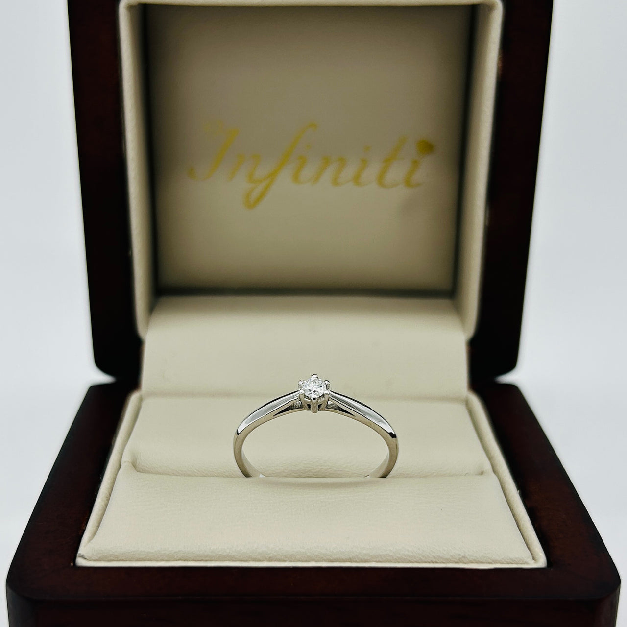 Anillo Oro Blanco 14k - Moissanita 0.07 CT