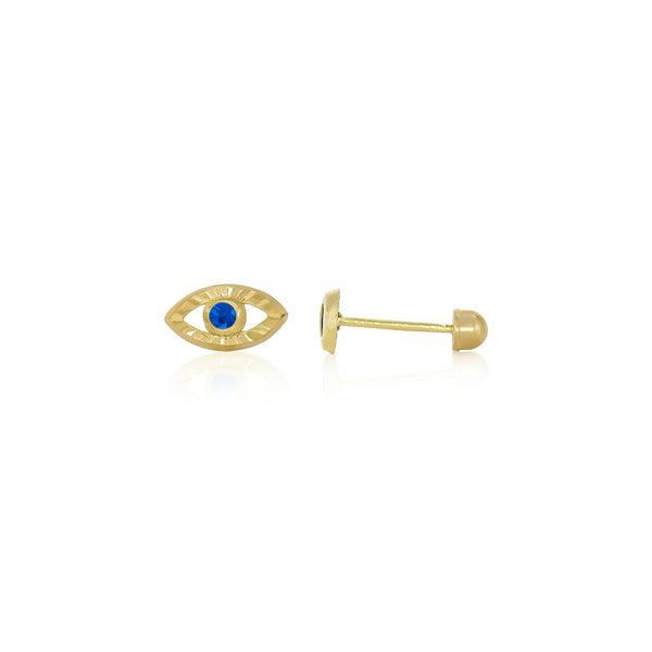 Broquel Oro 14k - Mini Ojo Turco Diamantado