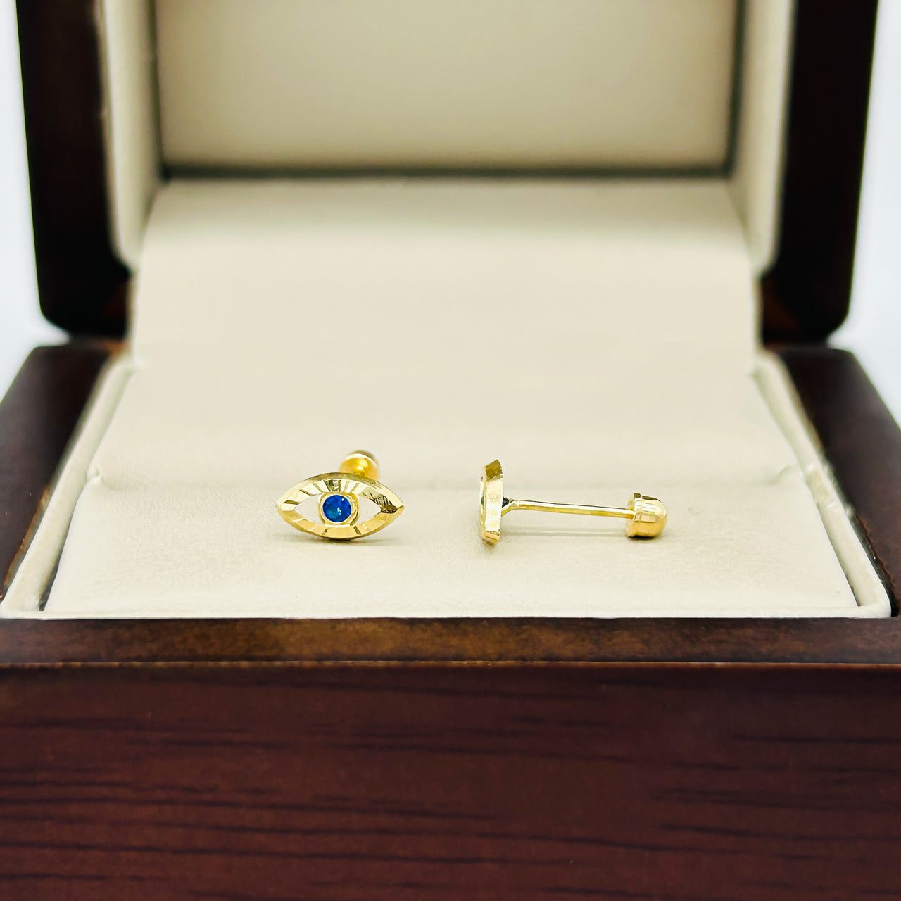 Broquel Oro 14k - Mini Ojo Turco Diamantado