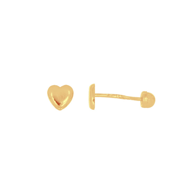 Broquel Oro 14k - Corazón Liso