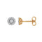 Broqueles Oro Amarillo 14k - Halo de Diamantes de 20 Puntos Totales