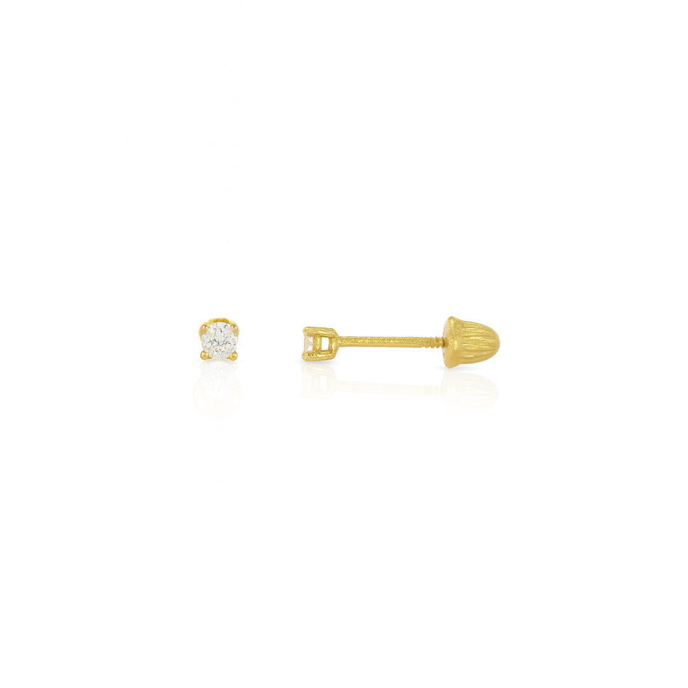 Broquel Oro 14k - Diamante Laboratorio 0.06 CTW