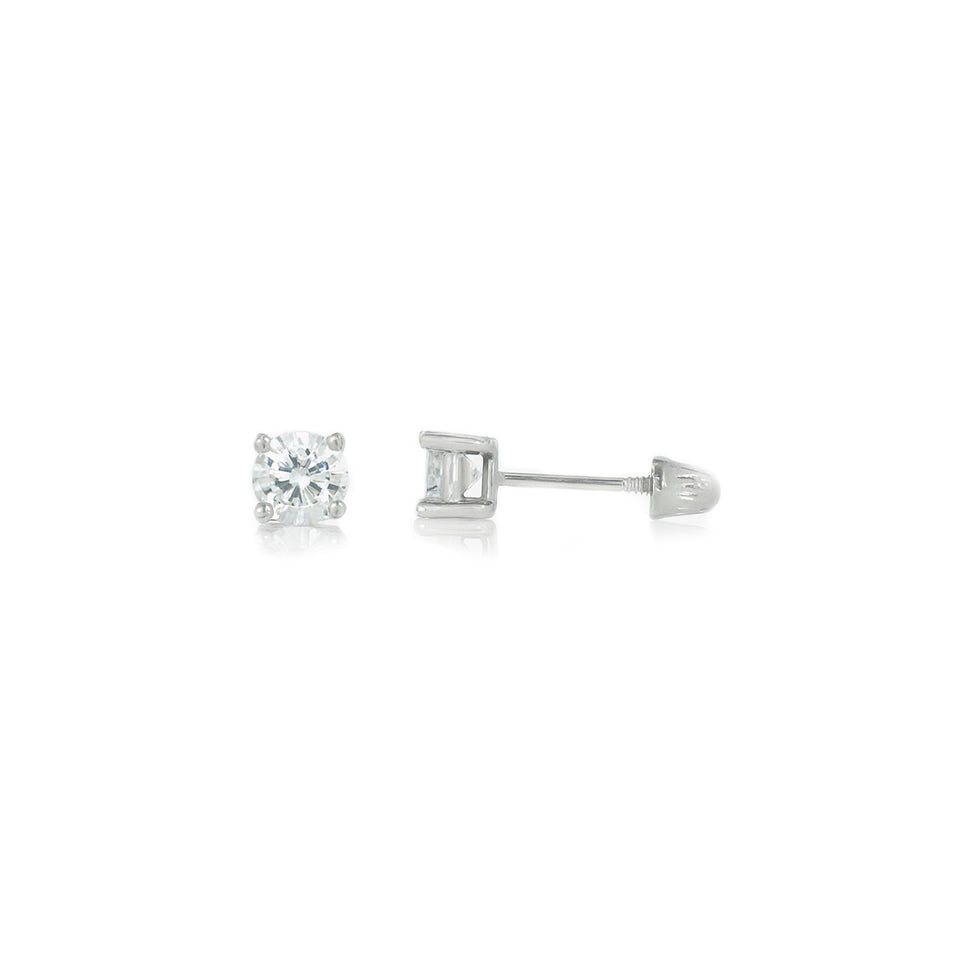 Broquel Oro Blanco 14k - Diamante Laboratorio 0.22 CTW