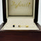 Broquel Oro 14k - Zafiro Laboratorio 0.12 CTW