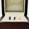 Broquel Oro 14k - Zafiro Laboratorio 5 mm x 3 mm