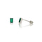 Broquel Oro Blanco 14k - Esmeralda Laboratorio 4 mm x 2 mm