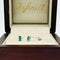 Broquel Oro Blanco 14k - Esmeralda Laboratorio 4 mm x 2 mm